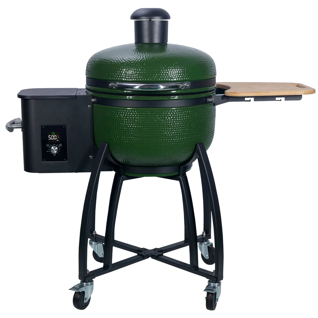 4-in-1 Patio BBQ Ceramic "Ceramic Grill r Outdoors Gridiron 24 Pan-roasted 19.6" Pellet diameter Double with Roasted Smoked for