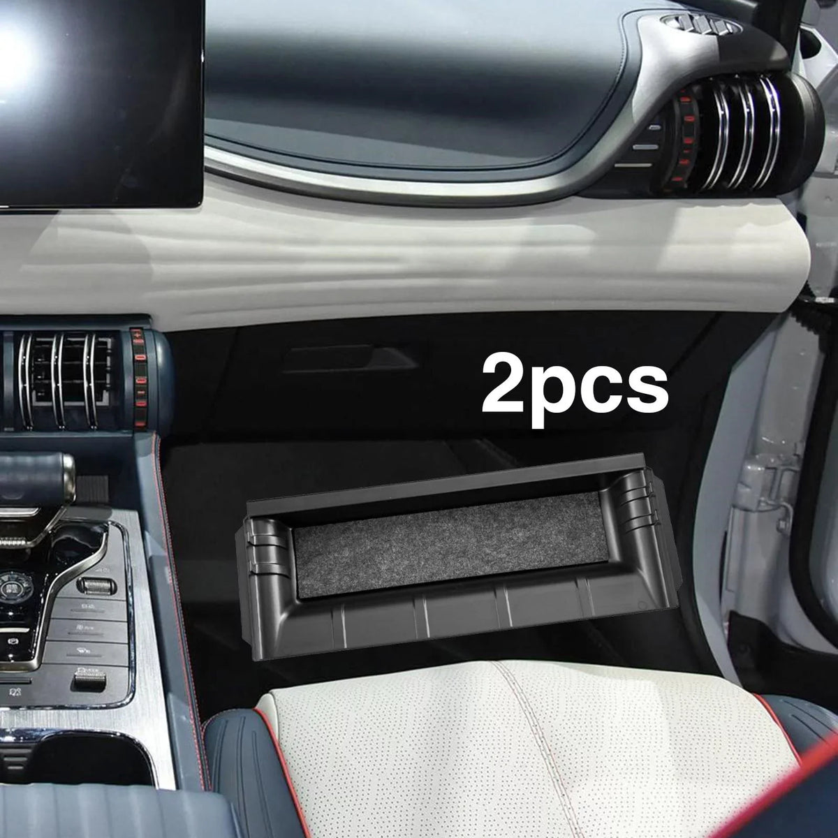 Accessories Hidden under Car 2Pieces Decoration Tray Storage Seat Box Interior Hidden