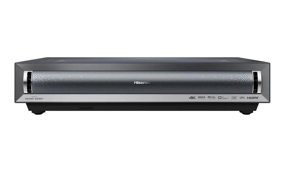 Hisense PX3-PRO Ultra Short Throw Triple Laser Projector, 4K UHD, 80 C 150, 3,000 Lumens, 3000:1 Contrast, Dolby Vision & Atmos, IMAX Enhanced, 240