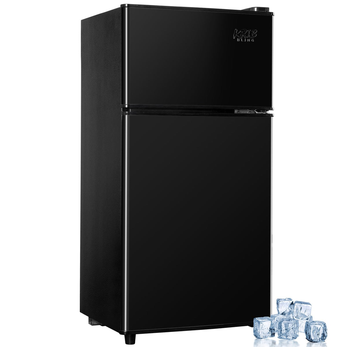 4.2 Cu Ft Mini Fridge for Bedroom, 2 Door Small Fridge, 7 Level Thermostat, LED Light, Small Refrigerator for Bedroom, Office, Dorm