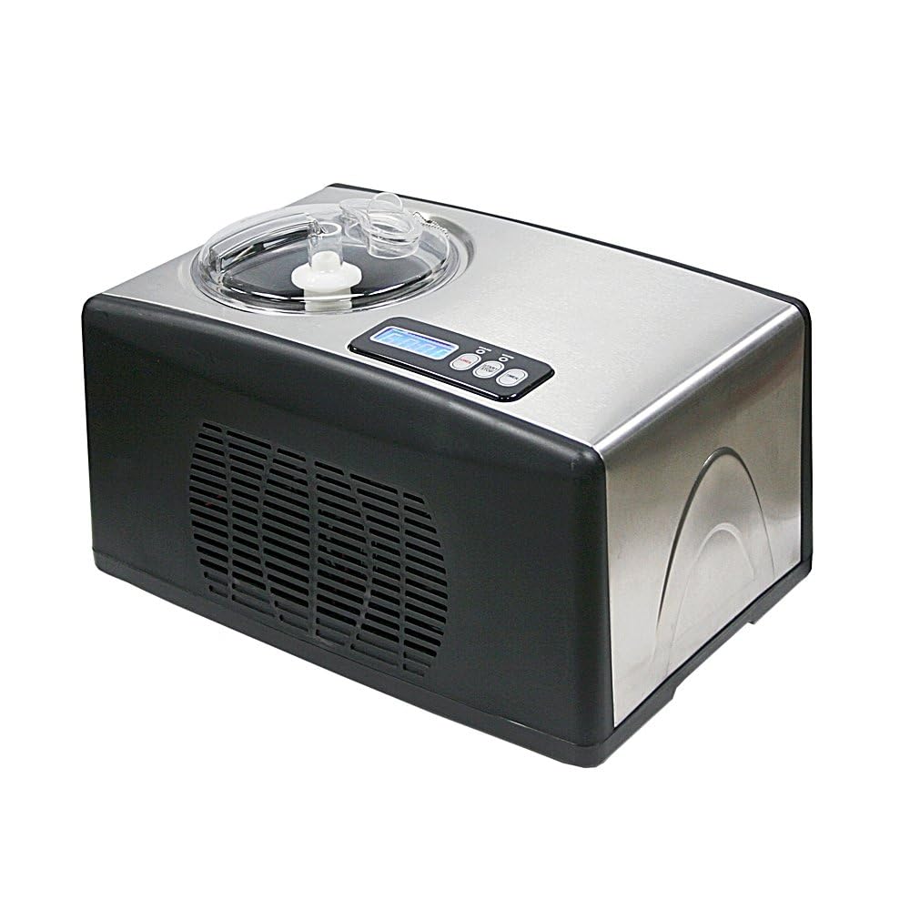 Whynter Ice Cream Maker Machine Automatic 2.1 Qt. with Built-In Compressor, LCD Digital Display & Timer, No Pre-Freezing, ICM-200LS, Stainless Steel