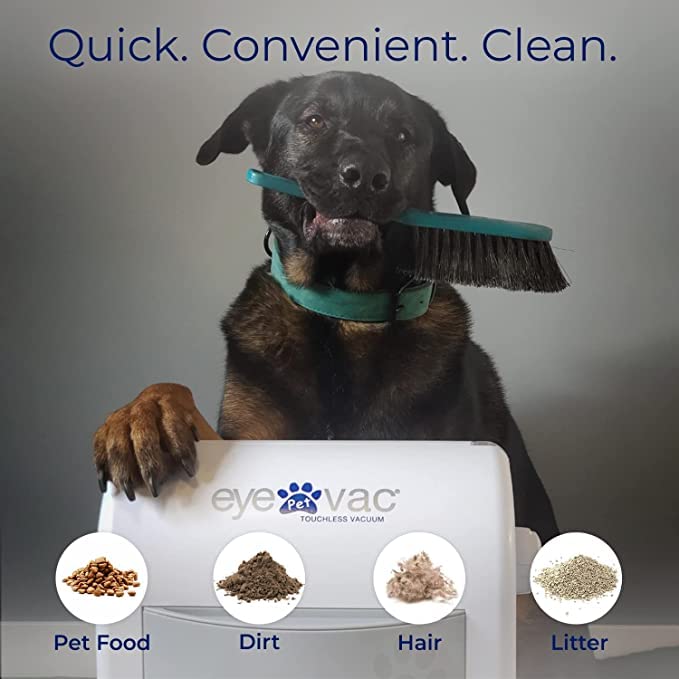 EyeVac Pro Touchless Vacuum Automatic Dustpan - Ultra Fast & Powerful - Great for Sweeping Salon Pet Hair Food Dirt Kitchen, Corded Canister Vacuum