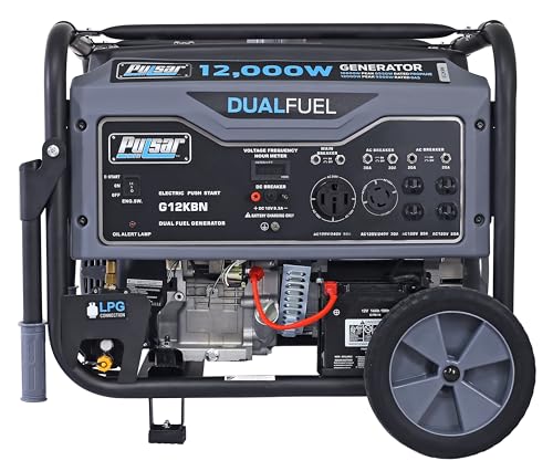 Pulsar GD10KBN 10500W Dual Fuel Home Backup Portable Inverter Generator with Wheel Kit and Electric Start RV Ready