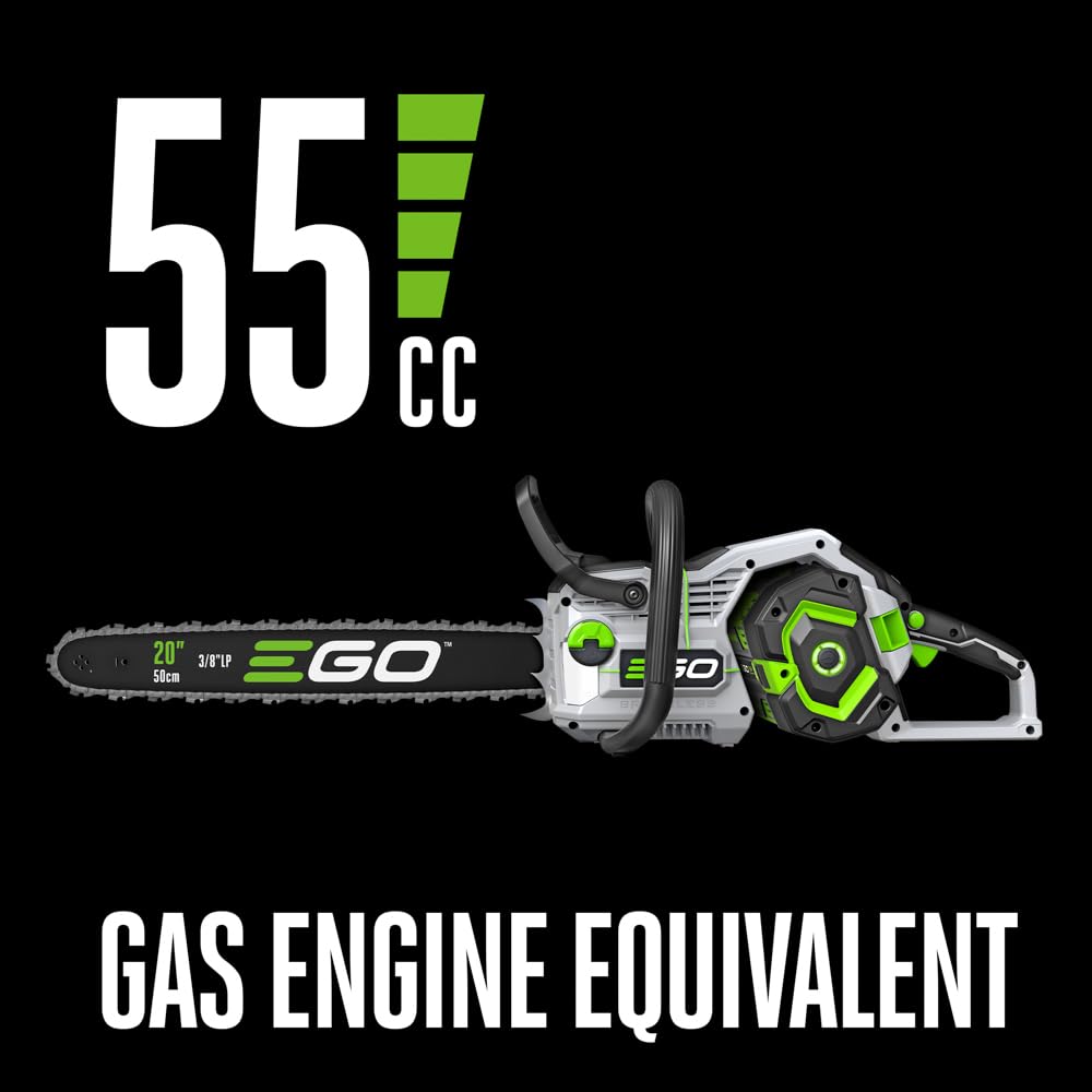EGO POWER+ Chain Saw, 12" Battery Powered Chainsaw, Electric Cordless, Includes 56V 2.5Ah Battery and Charger - CS1201