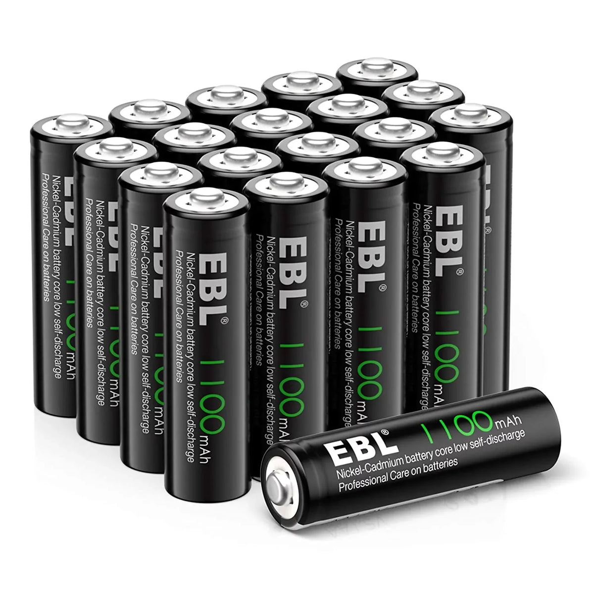 Batteries Rechargeable 1.2 Double AA EBL (20 a Batteries Volts Pack), Long-Lasting