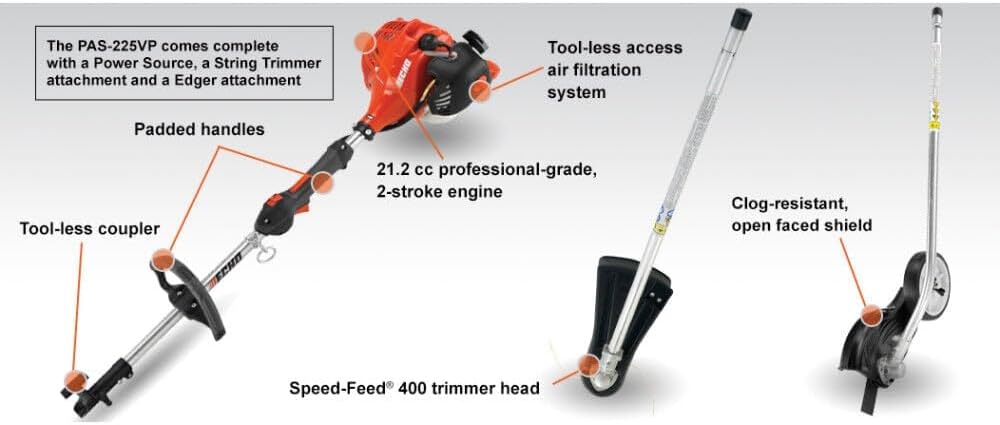 ECHO 17 in. 21.2 cc Gas PAS Trimmer and Edger Kit-PAS-225VP
