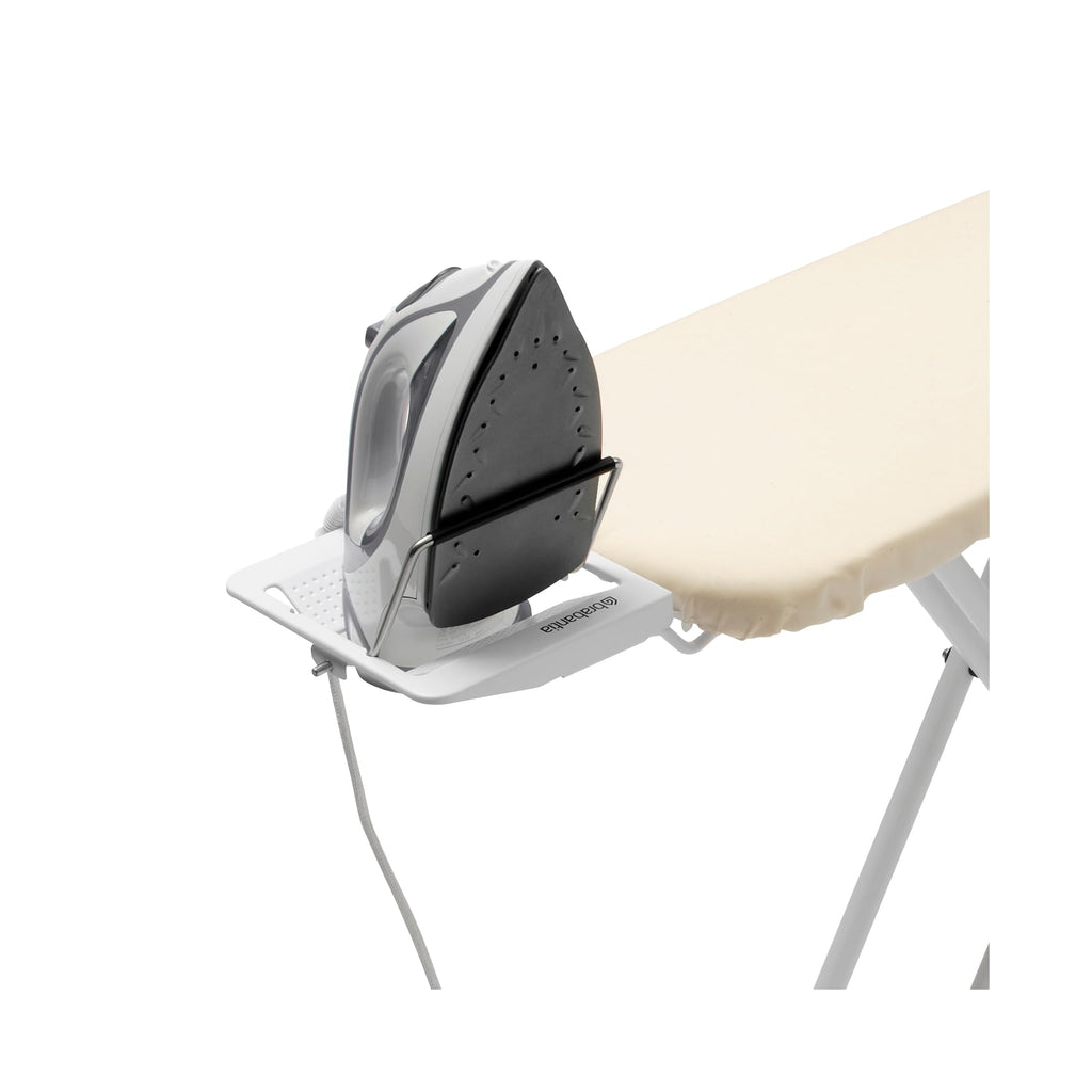 Brabantia Size C Ironing Board (49 x 18in) 7 Height Options, Adjustable Steam Iron Rest Holder & Linen Rack (Ecru) Non-Slip Feet, Anti-Collapse Child