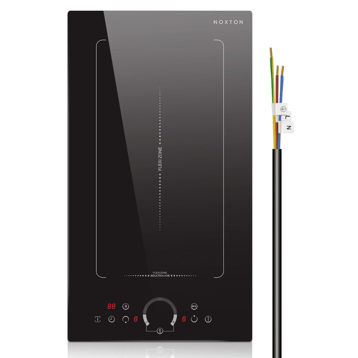 Noxton 24 Inch Induction Cooktop, 4 Burners Electric Cooktop, Upgraded Induction Stovetop with Flex Zone, Power Boost, Pause, 9 Power Levels, Child