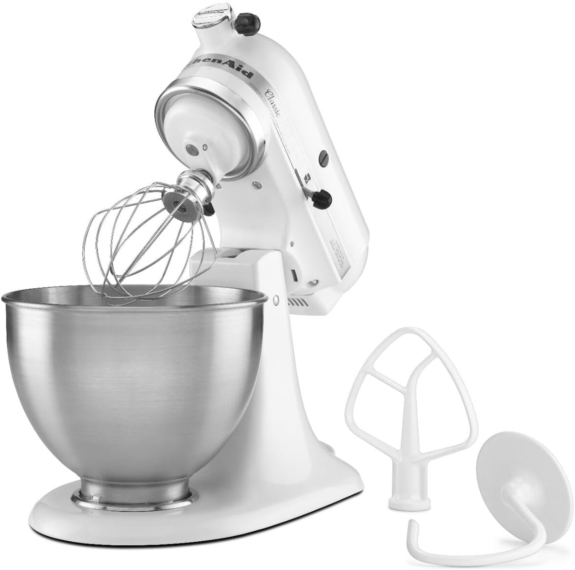 KitchenAid Classic Series 4.5 Quart Tilt-Head Stand Mixer K45SS, White