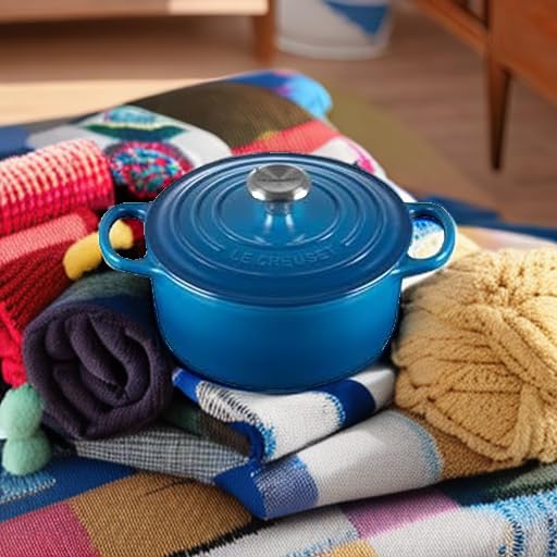 Le Creuset Enameled Cast Iron Signature Round Dutch Oven, 7.25 qt., Caribbean