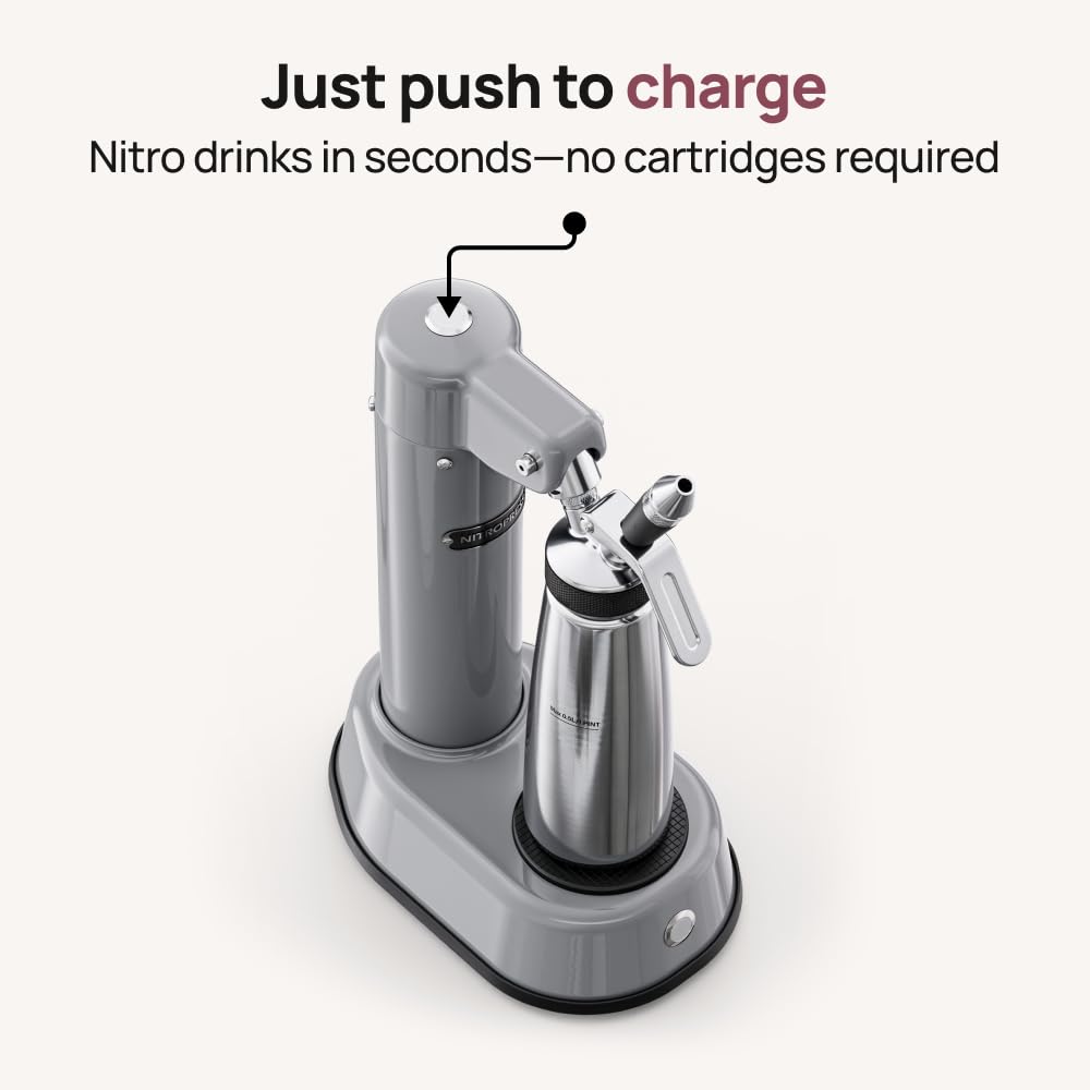 NitroPress DS C Electric Nitro Cold Brew Coffee & Cocktail Maker | Air-Powered Nitrogen Infuser for Smooth Nitro Drinks, Cocktails, Cold Brew & Tea