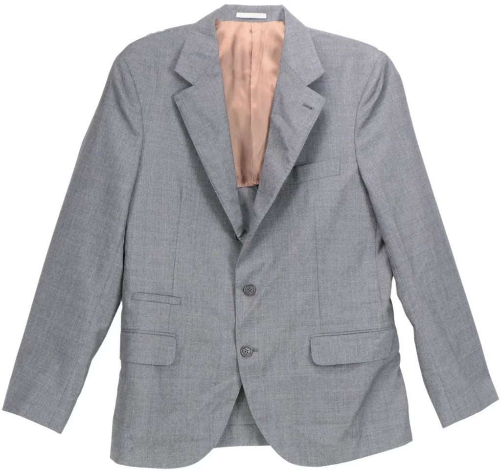 EU US - 40 Brunello Suit / Cucinelli Men's Grey Wool 50 Woven