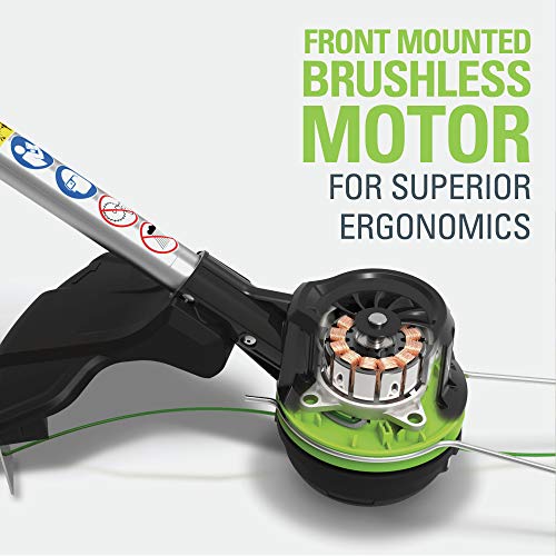 Greenworks 80V Brushless Cordless Yard Tool Combo Kit with 2.0Ah Battery & Rapid Charger C 16" Dual-Line String Trimmer and 500 CFM / 125 MPH Leaf