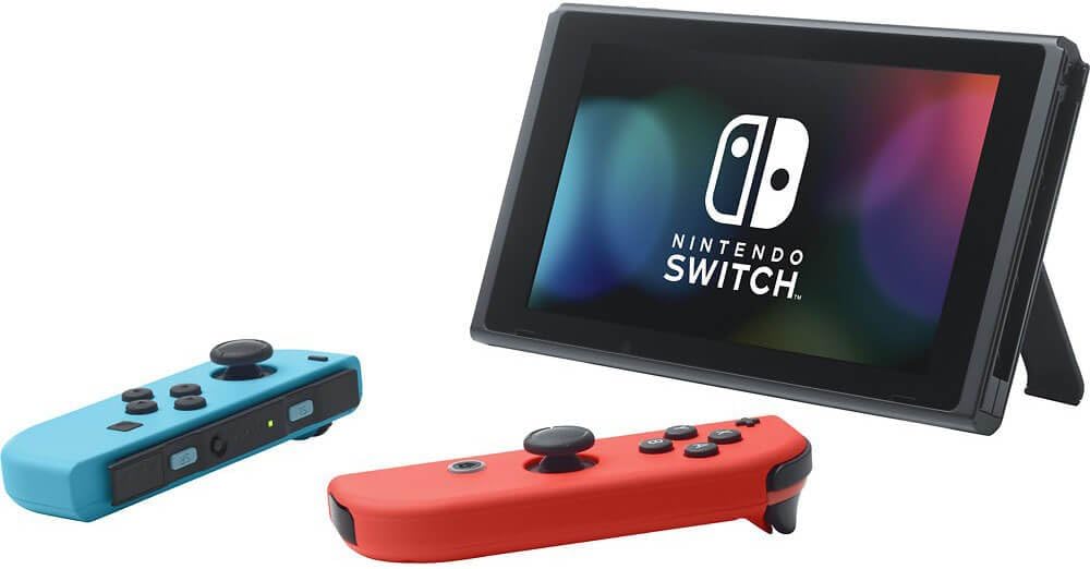 Nintendo Switch with Neon Blue and Neon Red Joy?Con