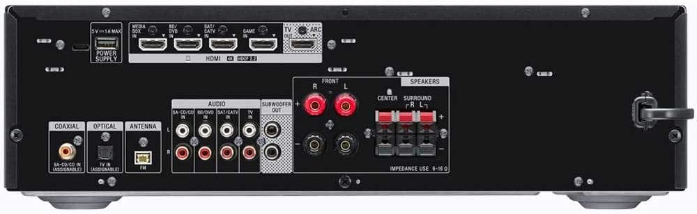 Sony STRDH590 5.2 Channel Surround Sound Home Theater Receiver: 4K HDR AV Receiver with Bluetooth,Black