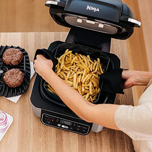 Ninja Foodi Pro 5-in-1 Indoor Integrated Smart Probe, 4-Quart Air Fryer, Roast, Bake, Dehydrate, an Cyclonic Grilling Technology, with 4 Steaks
