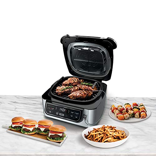 Ninja Foodi Pro 5-in-1 Indoor Integrated Smart Probe, 4-Quart Air Fryer, Roast, Bake, Dehydrate, an Cyclonic Grilling Technology, with 4 Steaks