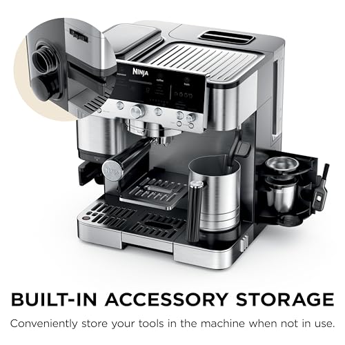 Ninja Luxe Caf 3-in-1 Espresso, Drip Coffee and Cold Brew Machine | Intergrated Coffee Grinder, Milk Frother, Assisted Tamper & Built-In Espresso