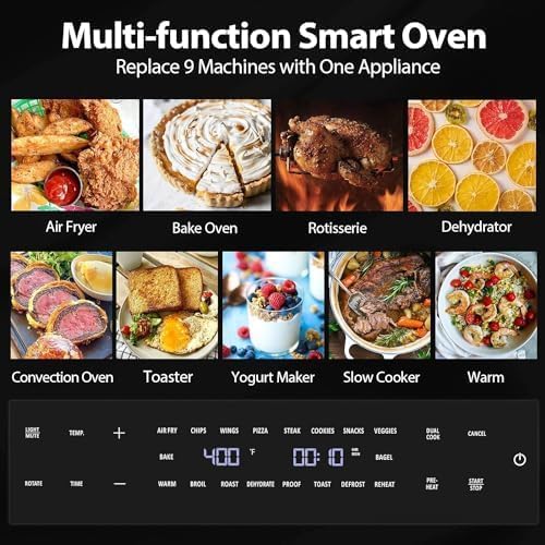 Beelicious 32QT Extra Large Air Fryer, 19-In-1 Air Fryer Toaster Oven Combo with Rotisserie and Dehydrator, Digital Convection Oven Countertop