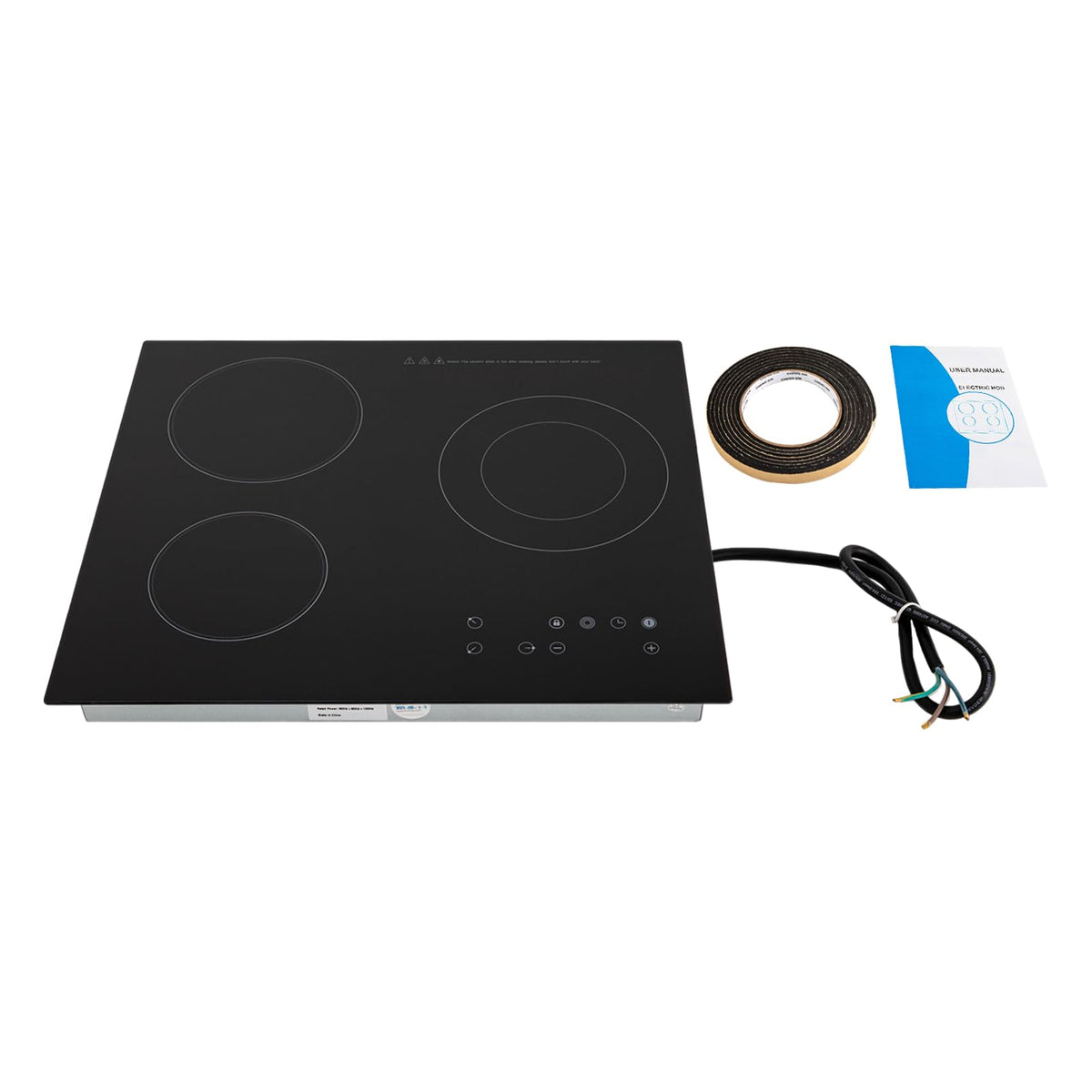 3000W 110V Cooktop Portable 4 Burners Electric Built-in Cooktop Sensor Touch Control Countertop Electric Hot Plate with Kid Safety Lock and 2H Timer