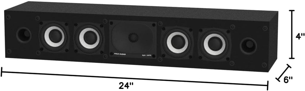 Polk Monitor XT35 Slim Center Channel Speaker - Hi-Res Audio Certified, Dolby Atmos & DTS:X Compatible, 1" Terylene Tweeter & Four 3" Dynamically