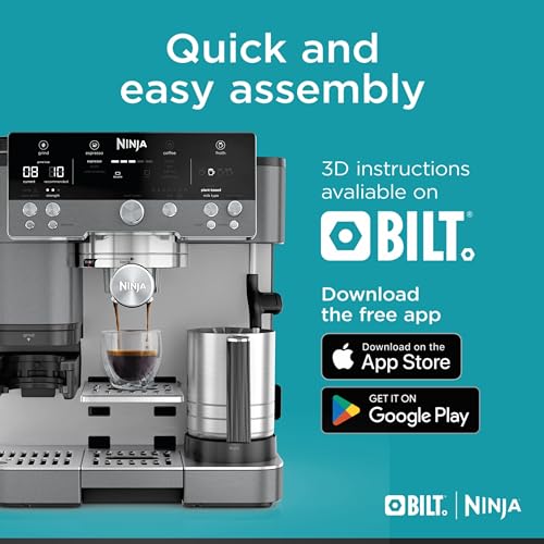 Ninja Luxe Caf 3-in-1 Espresso, Drip Coffee and Cold Brew Machine | Intergrated Coffee Grinder, Milk Frother, Assisted Tamper & Built-In Espresso
