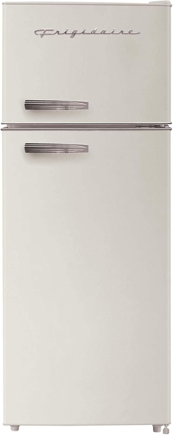 Frigidaire EFR753 Retro Apartment Size Refrigerator with Top Freezer - 2 Door Fridge with 7.5 Cu Ft of Storage Capacity, Adjustable Spill-Proof