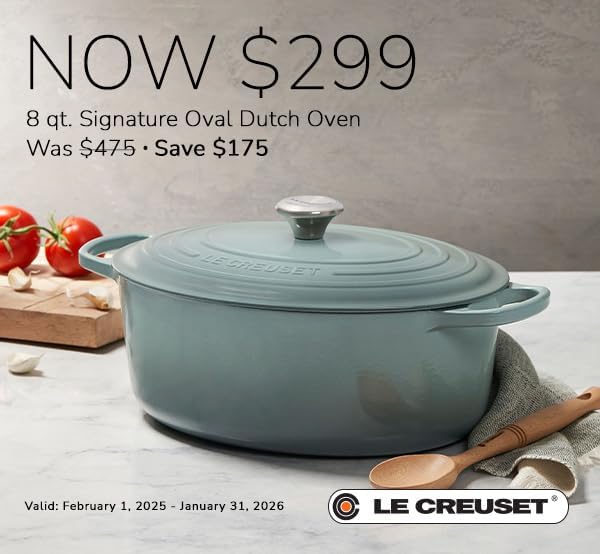 Le Creuset Enameled Cast Iron Signature Oval Dutch Oven, 8 qt., Flame