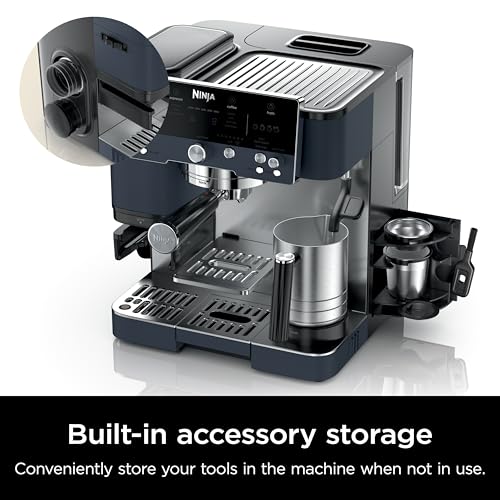 Ninja Luxe Caf 3-in-1 Espresso, Drip Coffee and Cold Brew Machine | Intergrated Coffee Grinder, Milk Frother, Assisted Tamper & Built-In Espresso