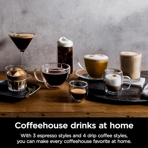 Ninja Luxe Caf 3-in-1 Espresso, Drip Coffee and Cold Brew Machine | Intergrated Coffee Grinder, Milk Frother, Assisted Tamper & Built-In Espresso
