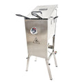 Bayou Classic 700-701 4-gal Stainless Bayou Fryer Includes 2 Stainless Mesh Baskets Fry Thermometer Drain Valve High Pressure Regulator w/ 48-in