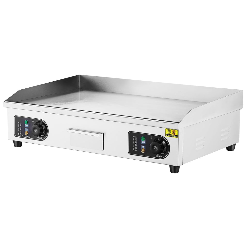 VEVOR Upgraded Commercial Electric Griddle, 2800W Stainless Steel Countertop Flat Top Grill, 26'' Griddle Grill with 2 Shovels and 2 Brushes, 122H