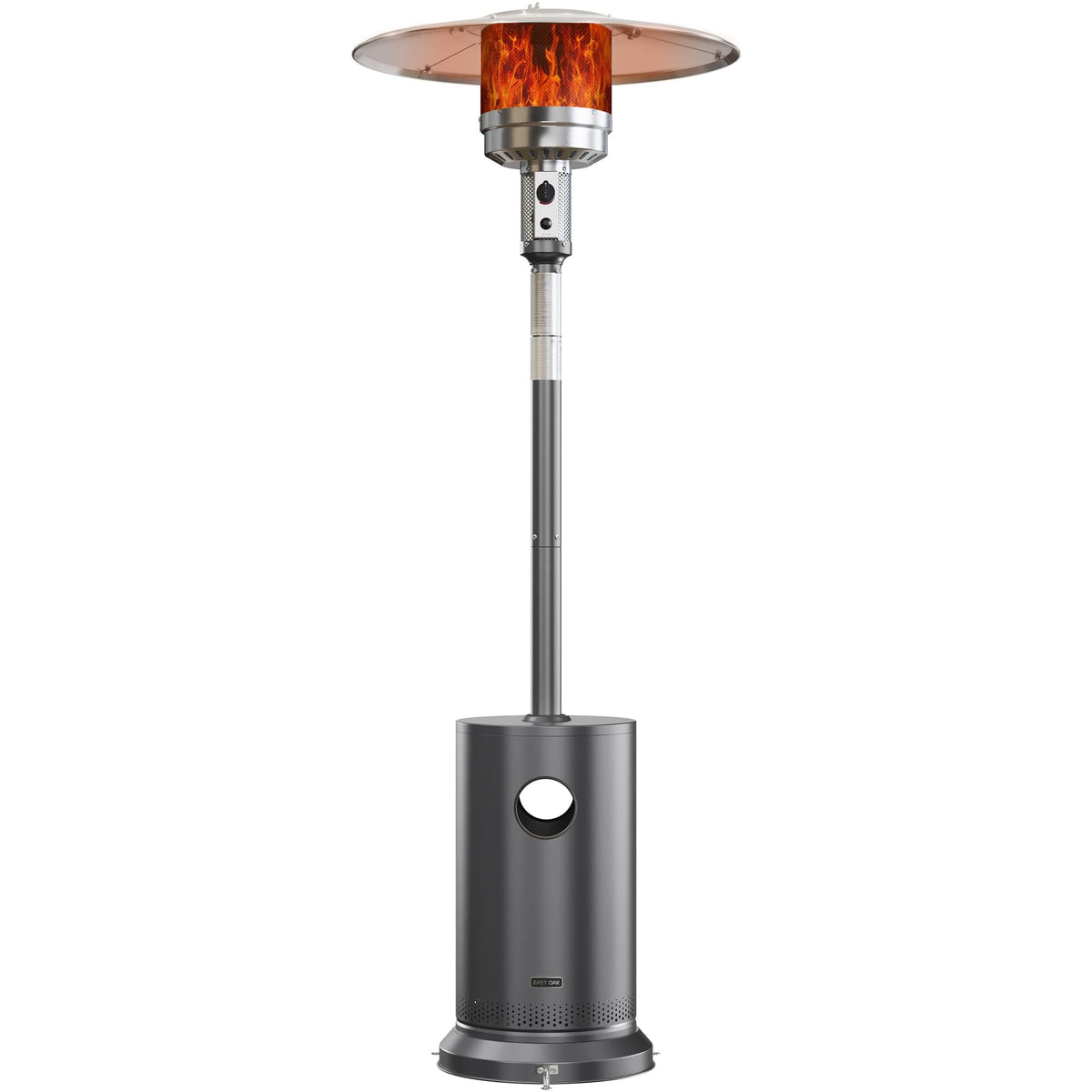 EAST OAK 48,000 BTU Pyramid Patio Heater, Quartz Glass Tube Propane Outdoor Heater with Wheels, Triple Safety Protection, 2025 Upgrade for Home