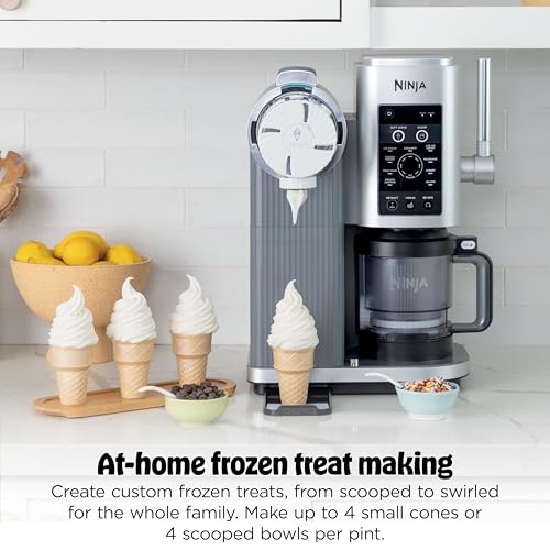 Ninja CREAMi Scoop & Swirl Ice Cream and Soft Serve Maker, Sorbet, Milkshake, Frozen Yogurt, Low Calories Program & More, 13-in-1, Soft Serve Handle