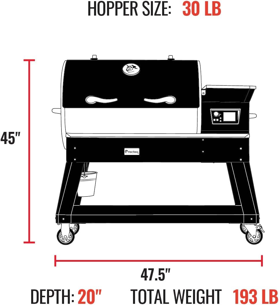 recteq Pellet Grill C Backyard Beast 1200, Pellet Smoker Grill, Wi-Fi-Enabled, Electric Pellet Gril