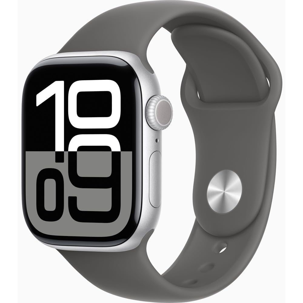 Apple Watch Series 10 [GPS + Cellular, 42mm] - Jet Black Aluminum Case with Black Sport Band, S/M (Renewed)
