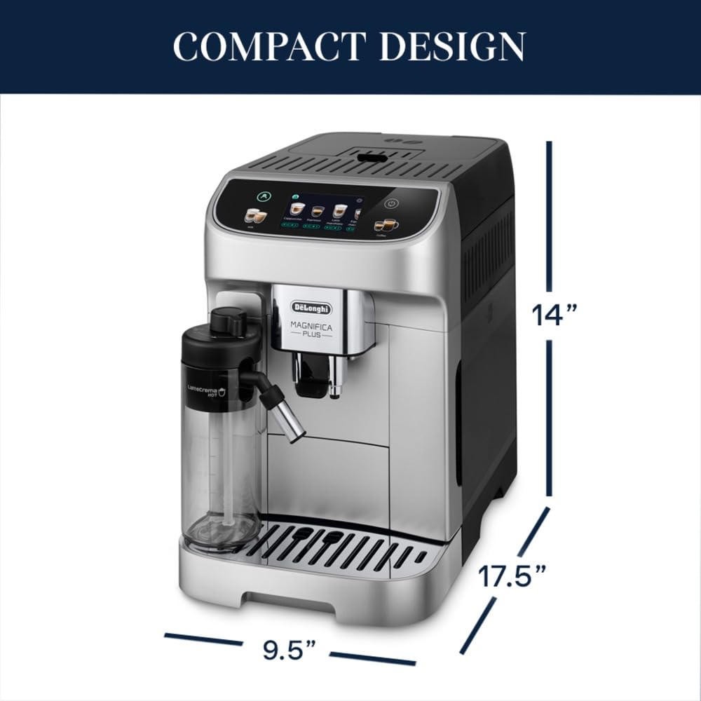 De'Longhi Magnifica Evo Automatic Espresso & Coffee Machine with Auto Milk Frother, Built-in Grinder & Auto-Clean Function - For Latte, Cappuccino