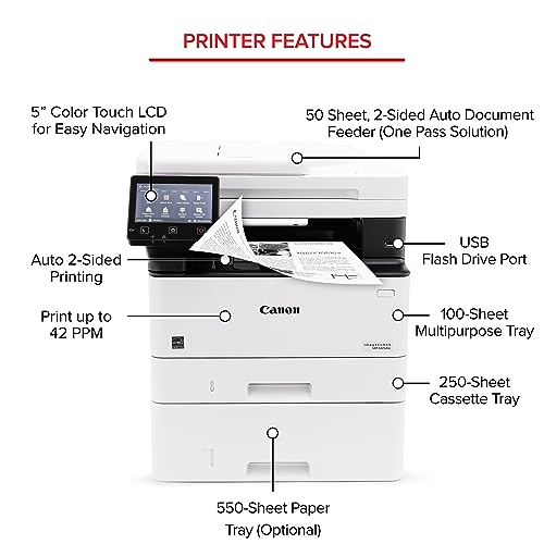 Canon imageCLASS MF465dw II - Wireless Duplex Laser Printer with Print, Copy, Scan, Fax, Expandable Paper Capacity and 3 Year Limited Warranty, 42 PPM