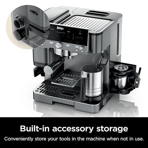 Ninja Luxe Caf 3-in-1 Espresso, Drip Coffee and Cold Brew Machine | Intergrated Coffee Grinder, Milk Frother, Assisted Tamper & Built-In Espresso