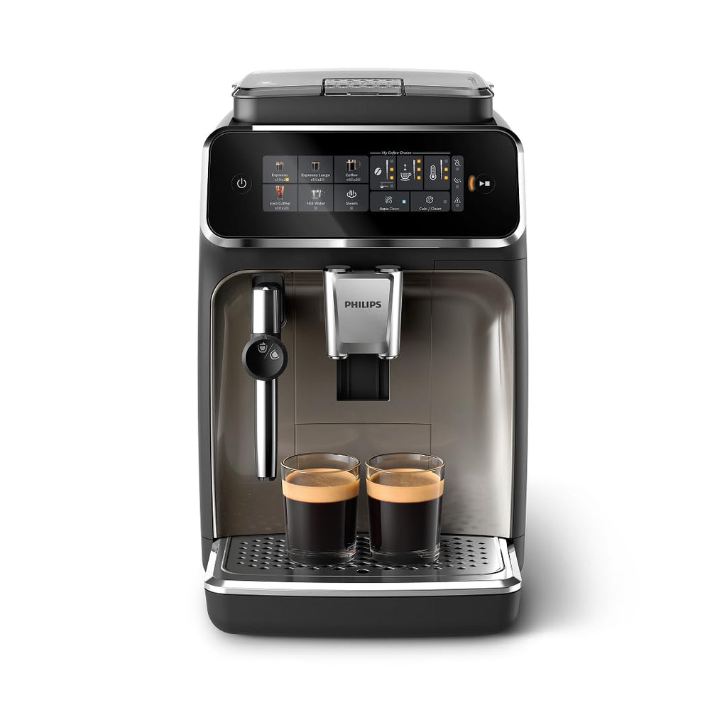 Philips 3300 Series Fully Automatic Espresso Machine with LatteGo Milk System and integrated grinder, 6 Hot & Iced Coffee Pre-Sets, 40% Quieter
