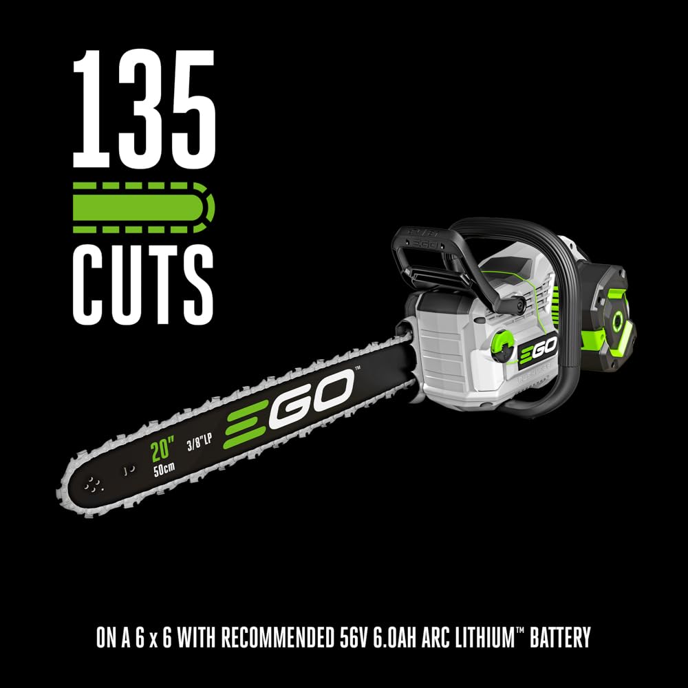 EGO POWER+ Chain Saw, 12" Battery Powered Chainsaw, Electric Cordless, Includes 56V 2.5Ah Battery and Charger - CS1201
