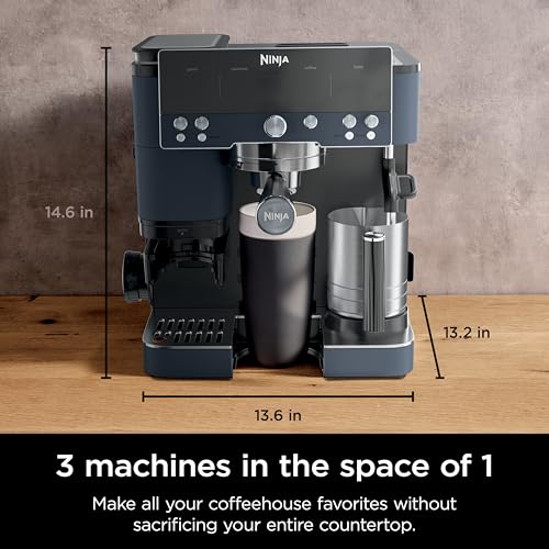 Ninja Luxe Caf 3-in-1 Espresso, Drip Coffee and Cold Brew Machine | Intergrated Coffee Grinder, Milk Frother, Assisted Tamper & Built-In Espresso