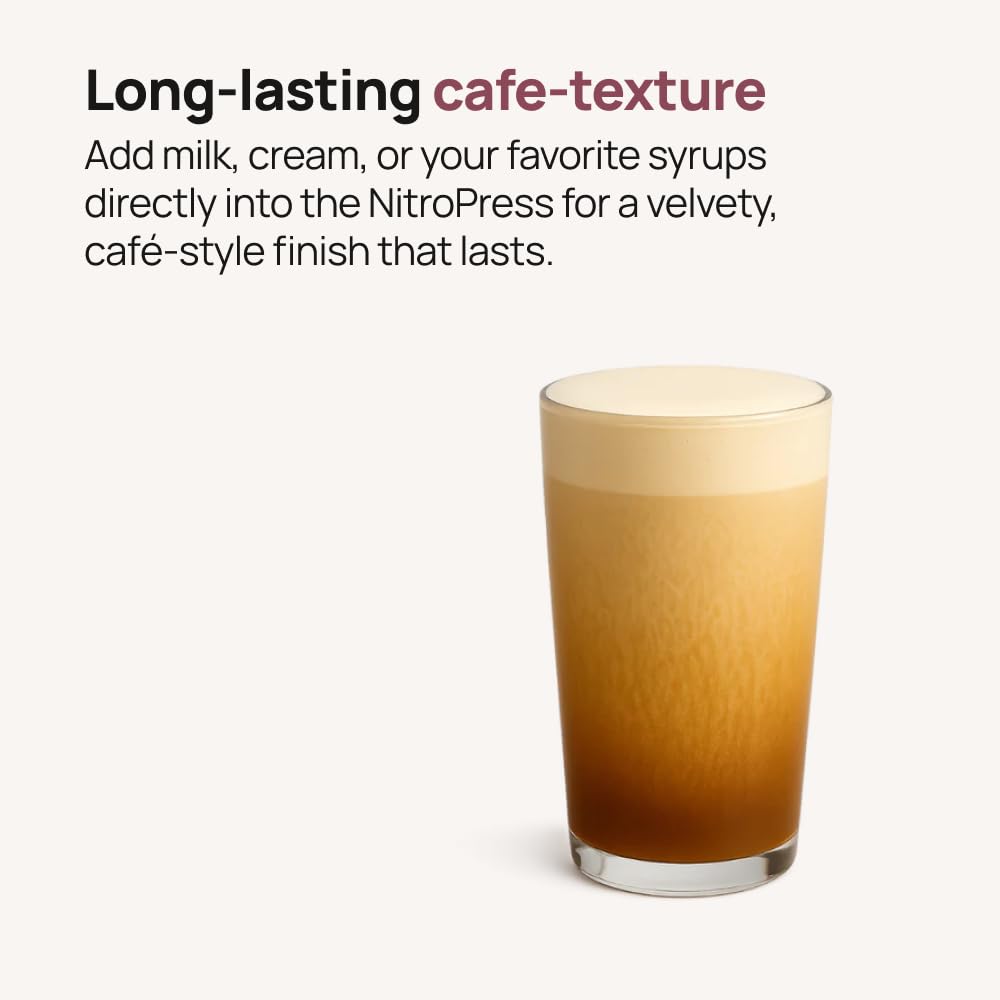NitroPress DS C Electric Nitro Cold Brew Coffee & Cocktail Maker | Air-Powered Nitrogen Infuser for Smooth Nitro Drinks, Cocktails, Cold Brew & Tea