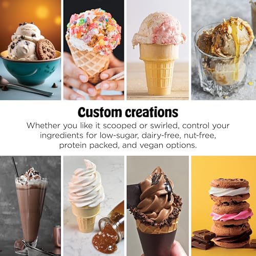 Ninja CREAMi Scoop & Swirl Ice Cream and Soft Serve Maker, Sorbet, Milkshake, Frozen Yogurt, Low Calories Program & More, 13-in-1, Soft Serve Handle