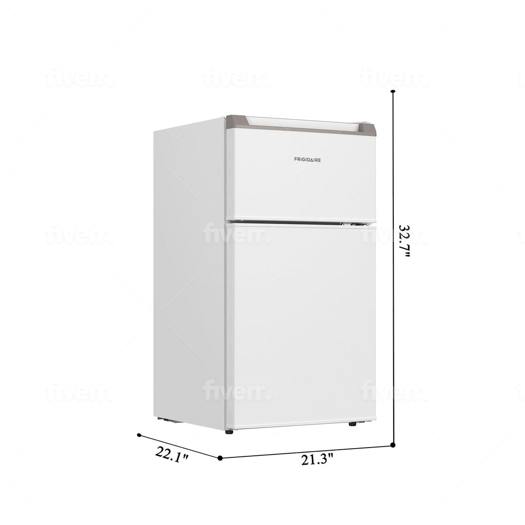 Frigidaire Compact Refrigerator with Top Freezer - 2 Door Fridge with 3.2 Cu Ft, Contemporary Series, Blue