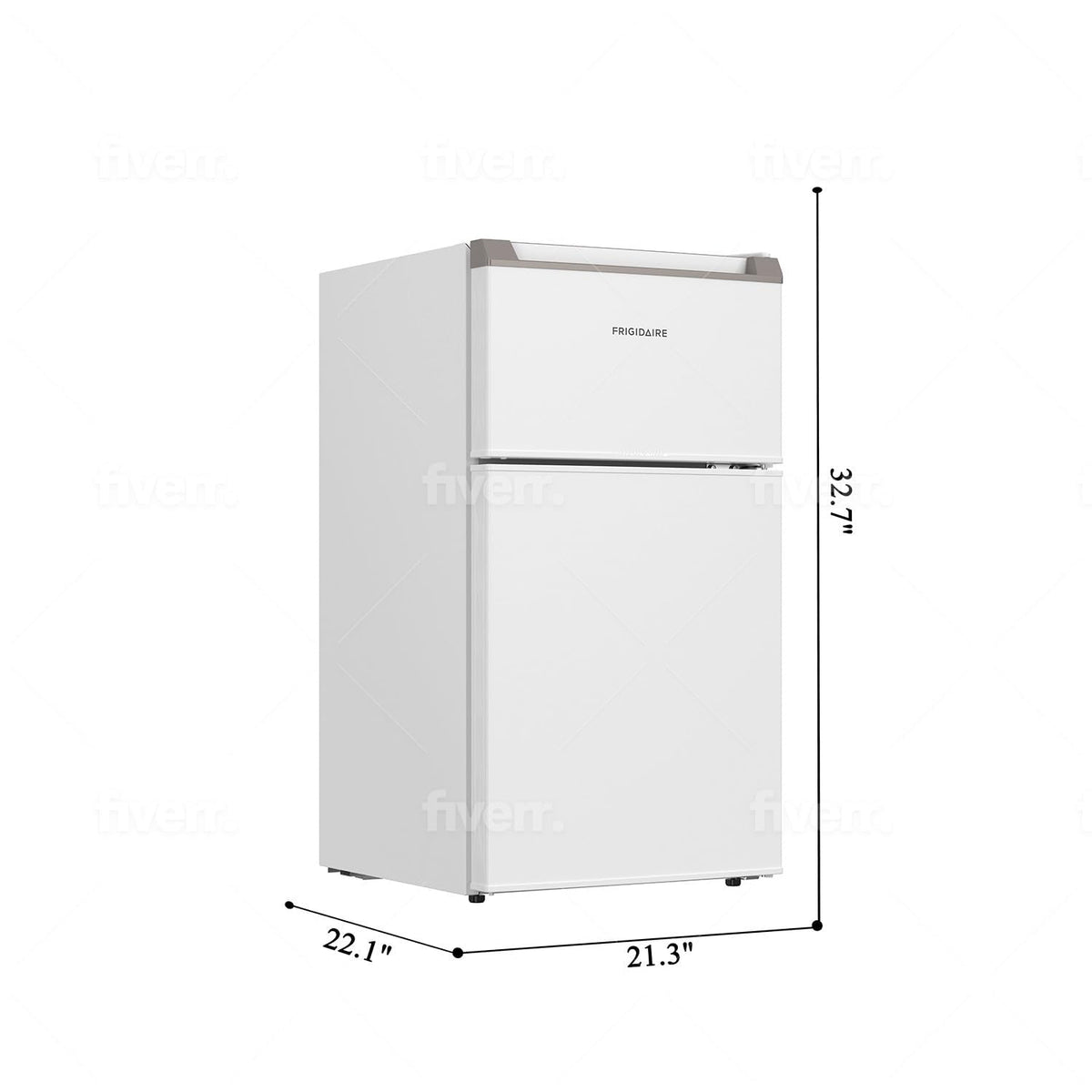 Frigidaire Compact Refrigerator with Top Freezer - 2 Door Fridge with 3.2 Cu Ft, Contemporary Series, Blue