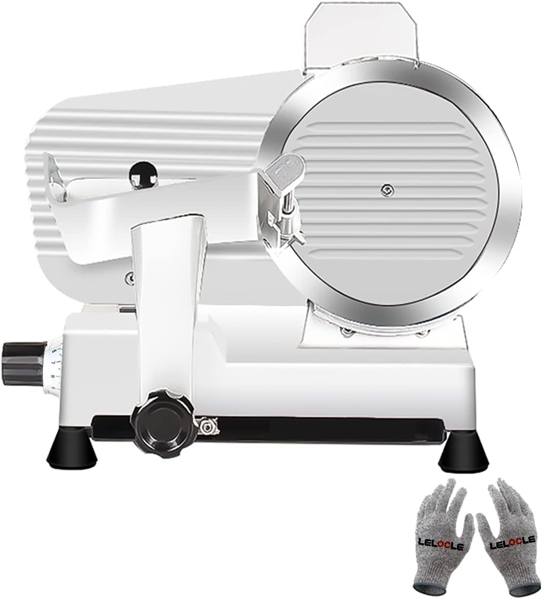 Meat Slicer 340WHome Use and for Commercial 10-inch Electric Food Slicer with Chromium-plated Steel Blade and Built-in Sharpening Stone Easy to Clean