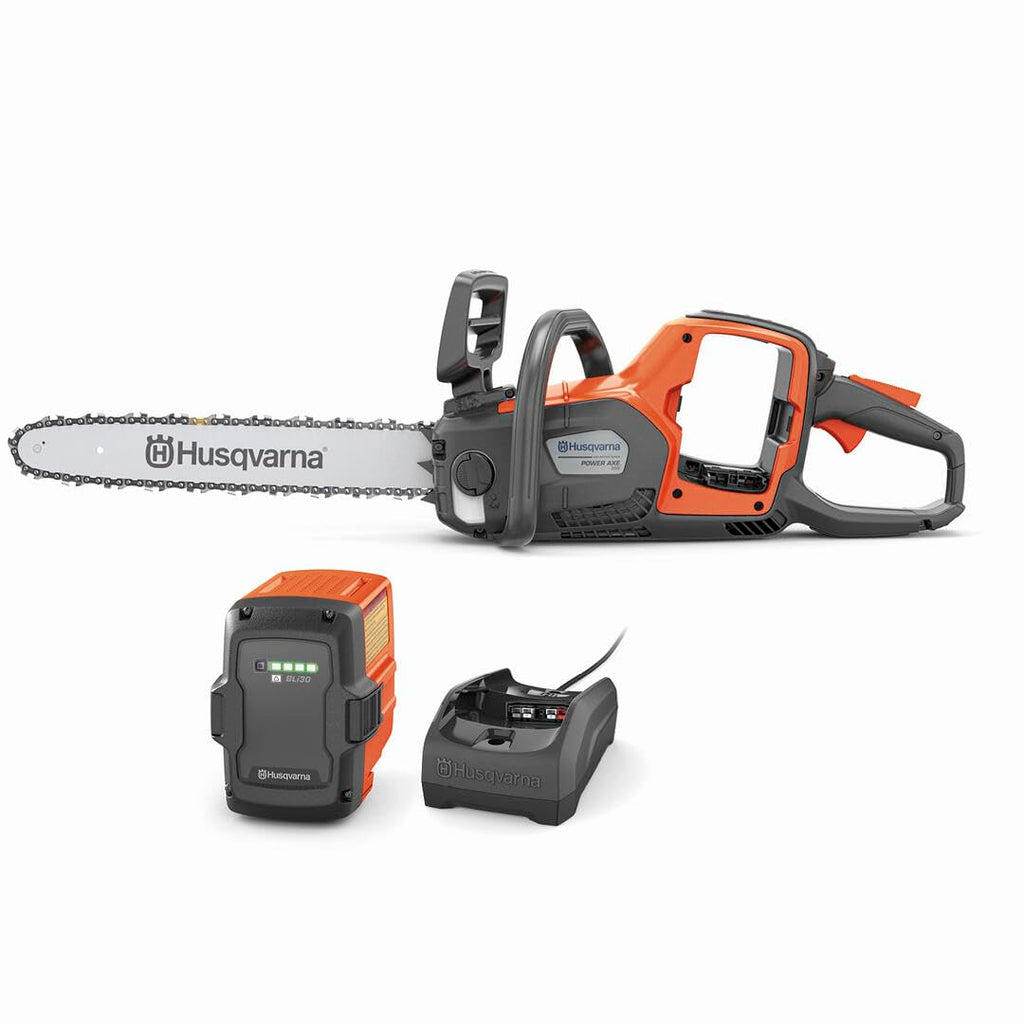 Husqvarna Power Axe 350i Cordless Electric Chainsaw, 18 Inch Chainsaw with Brushless Motor and Quiet Superior Cutting Power, 40V Lithium-Ion 7.5 Ah