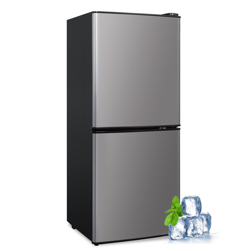 4.2 Cu Ft Mini Fridge for Bedroom, 2 Door Small Fridge, 7 Level Thermostat, LED Light, Small Refrigerator for Bedroom, Office, Dorm