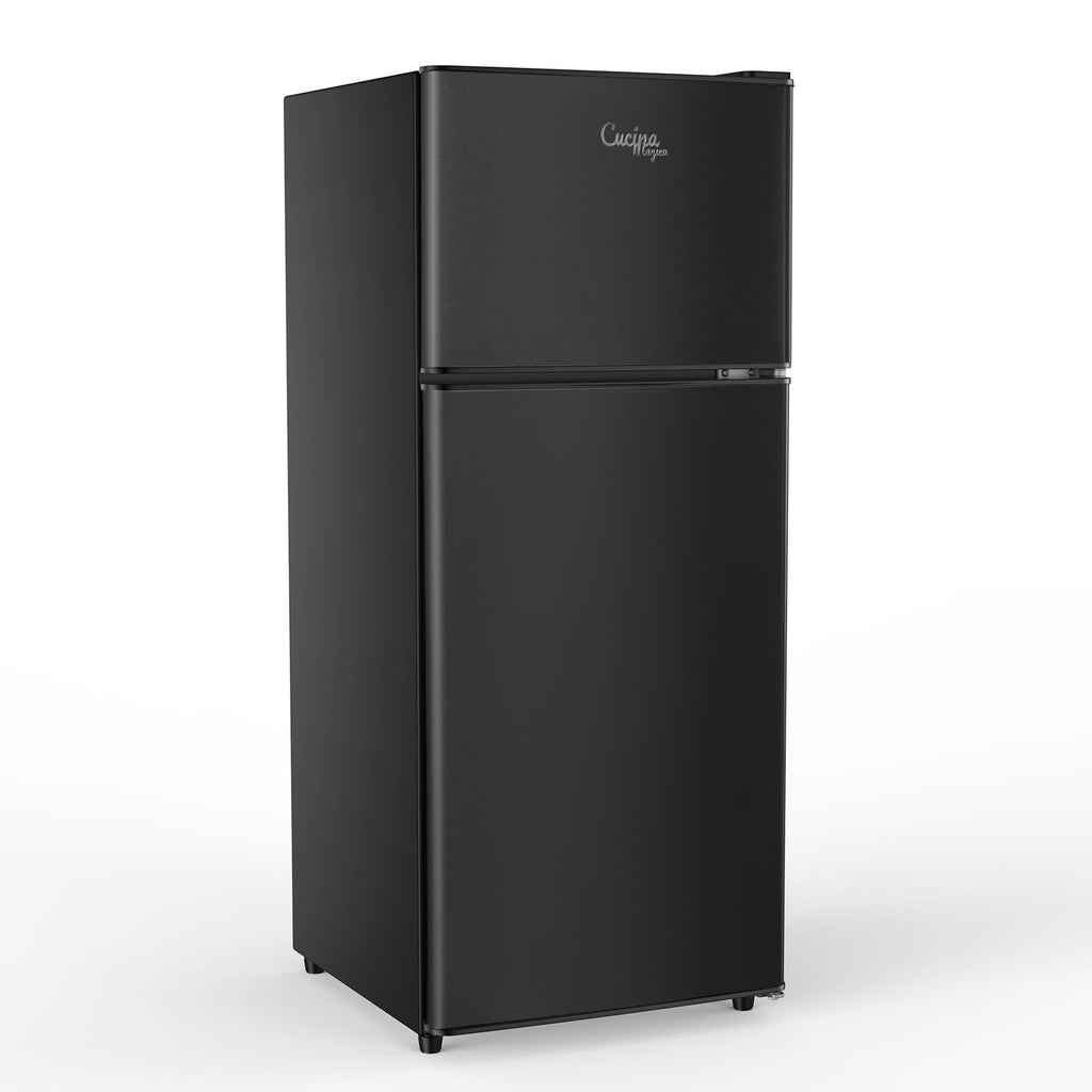 4.2 Cu Ft Mini Fridge for Bedroom, 2 Door Small Fridge, 7 Level Thermostat, LED Light, Small Refrigerator for Bedroom, Office, Dorm